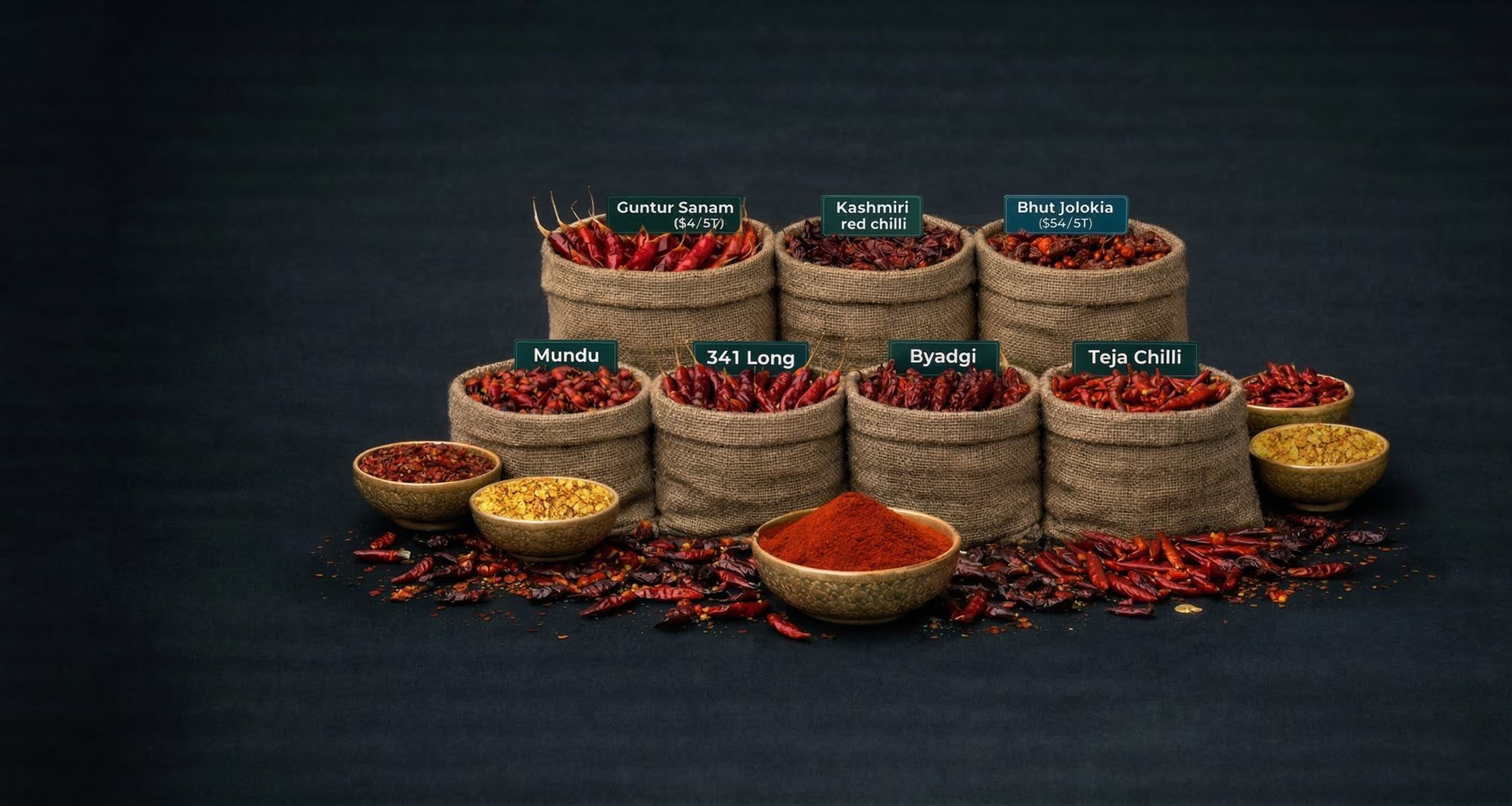 Indian Red Chilli Varieties, 341 Variety & Chilli Powder | Gaman Impex ...